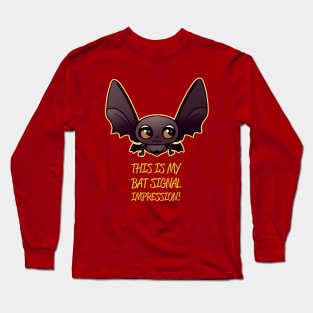 Bat Signal Kawaii Impression Long Sleeve T-Shirt